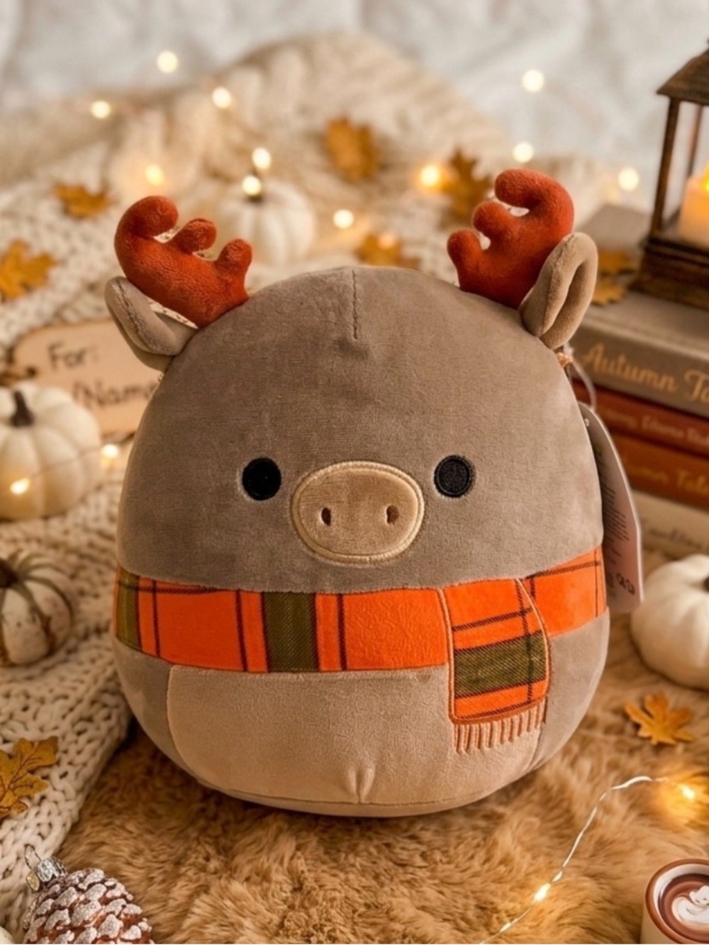 🦌 Plush Squishmallow Patterson the Reindeer 🦌 - with Orange Scarf